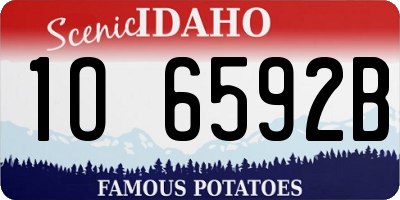 ID license plate 1O6592B