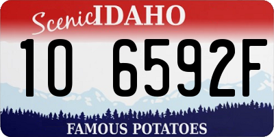 ID license plate 1O6592F