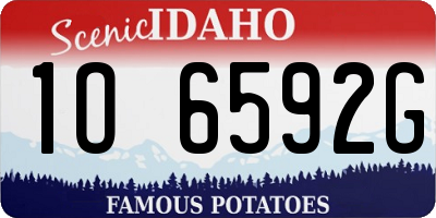 ID license plate 1O6592G