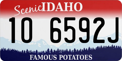 ID license plate 1O6592J