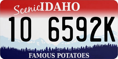 ID license plate 1O6592K