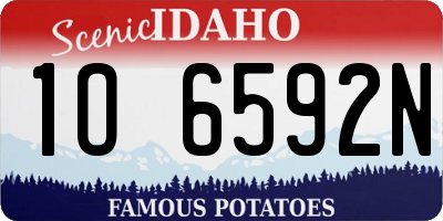 ID license plate 1O6592N
