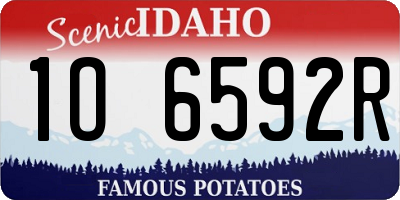 ID license plate 1O6592R