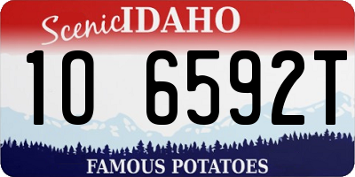 ID license plate 1O6592T