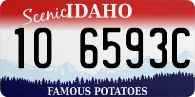 ID license plate 1O6593C