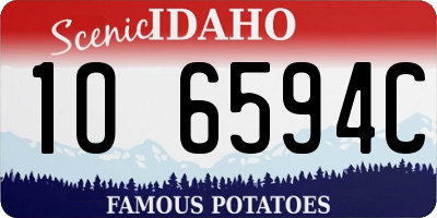 ID license plate 1O6594C