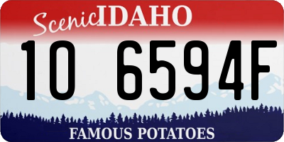ID license plate 1O6594F