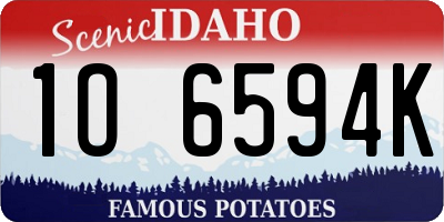 ID license plate 1O6594K