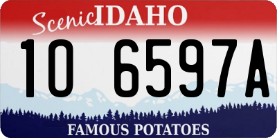 ID license plate 1O6597A