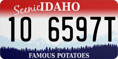 ID license plate 1O6597T