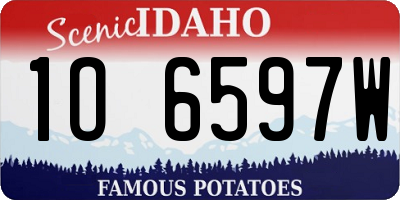 ID license plate 1O6597W