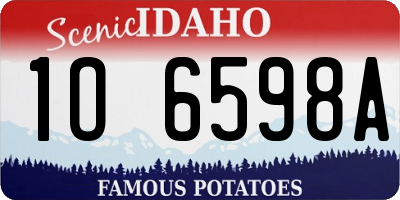 ID license plate 1O6598A