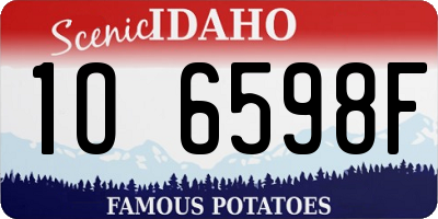 ID license plate 1O6598F