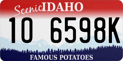 ID license plate 1O6598K