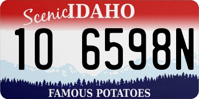 ID license plate 1O6598N