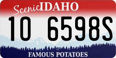ID license plate 1O6598S
