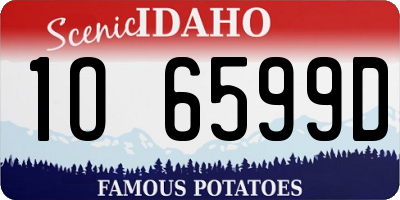 ID license plate 1O6599D