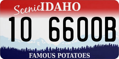 ID license plate 1O6600B