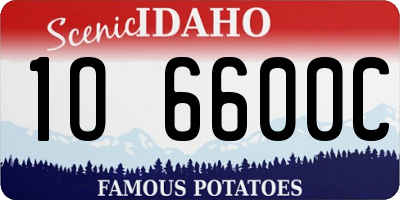 ID license plate 1O6600C