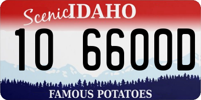 ID license plate 1O6600D