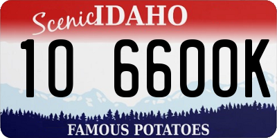 ID license plate 1O6600K