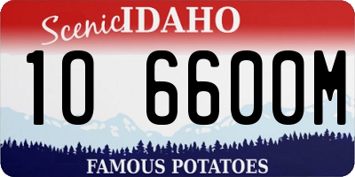 ID license plate 1O6600M