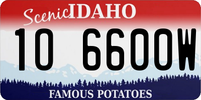 ID license plate 1O6600W