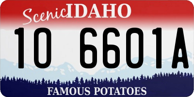 ID license plate 1O6601A
