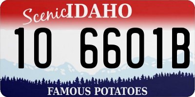ID license plate 1O6601B