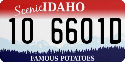 ID license plate 1O6601D