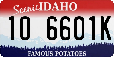 ID license plate 1O6601K
