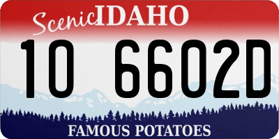 ID license plate 1O6602D