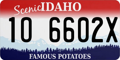 ID license plate 1O6602X