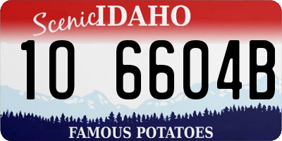 ID license plate 1O6604B