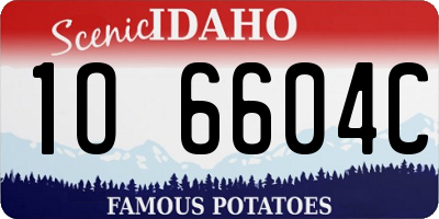 ID license plate 1O6604C