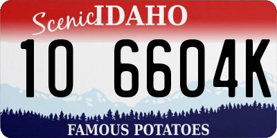 ID license plate 1O6604K