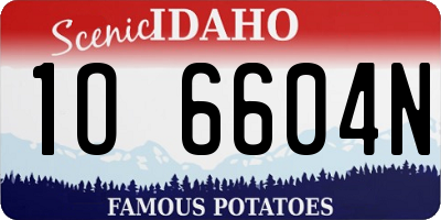 ID license plate 1O6604N