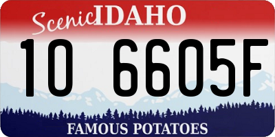 ID license plate 1O6605F