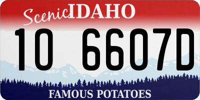 ID license plate 1O6607D