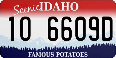 ID license plate 1O6609D