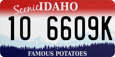 ID license plate 1O6609K