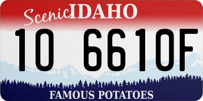 ID license plate 1O6610F