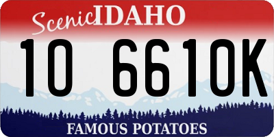 ID license plate 1O6610K