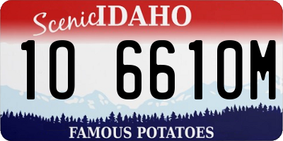 ID license plate 1O6610M