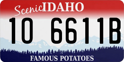 ID license plate 1O6611B