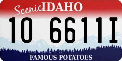 ID license plate 1O6611I