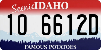 ID license plate 1O6612D