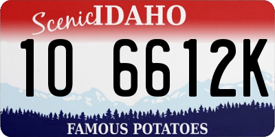 ID license plate 1O6612K
