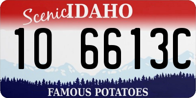 ID license plate 1O6613C