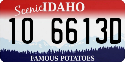 ID license plate 1O6613D